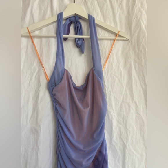 Silence + Noise Purple and Orange Halter Midi Dress Size XS NEW - Picture 15 of 16